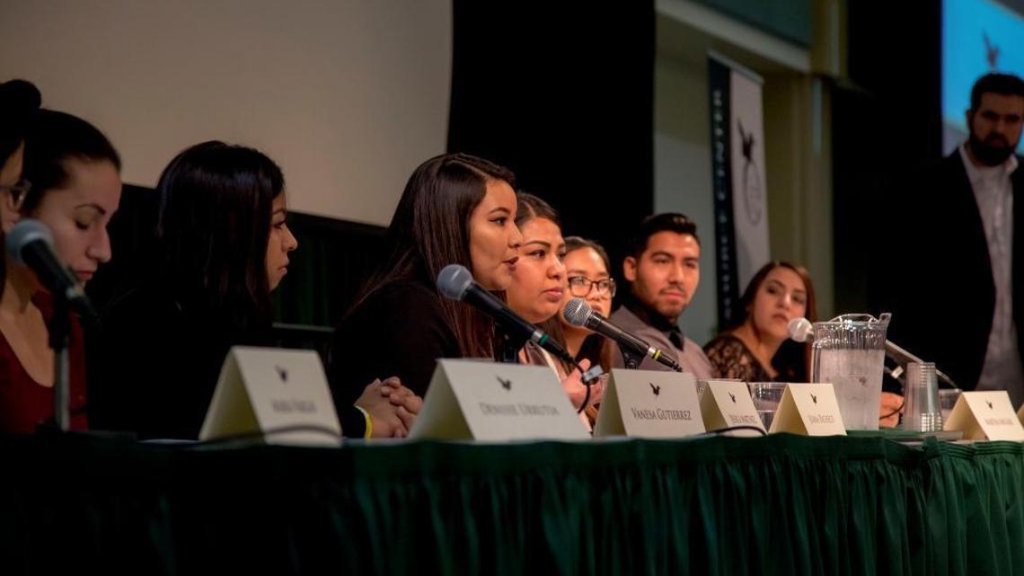 A panel participating in the summit for undocumented students at California State University, Sacramento on Monday, November 21.