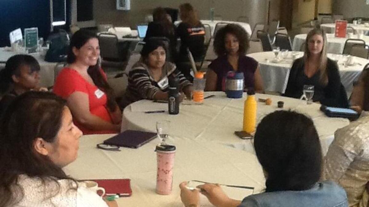 
Teachers discuss how to get parents involved during a Friday conference at Sacramento State.

