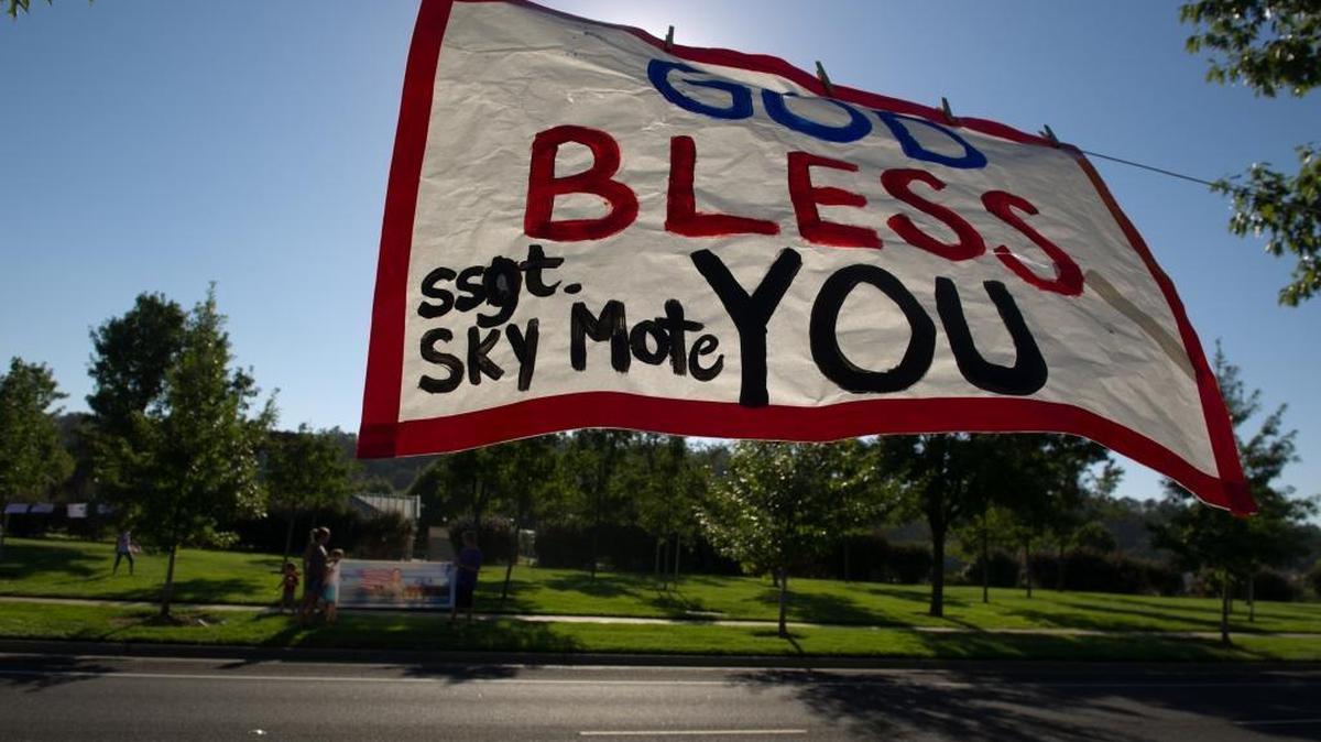 The El Dorado Hills community in 2012 paid tribute to Marine Staff Sgt. Sky Mote, whose remains were transferred to Green Valley Mortuary in El Dorado Hills. Mote was 27 when he was killed in combat in Afghanistan.