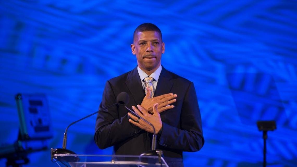 Email documents relating to Mayor Kevin Johnson’s controversial takeover of the National Conference of Black Mayors were released Monday. Here, Johnson delivers his final State of the City address on Jan. 27, 2016.