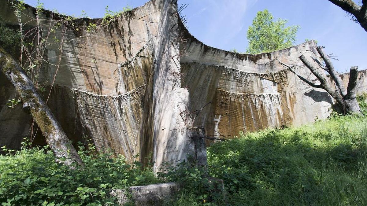Pieces of rebar extrude from the Eastwood Multiple Arch Dam. Retrofitting could begin next spring.