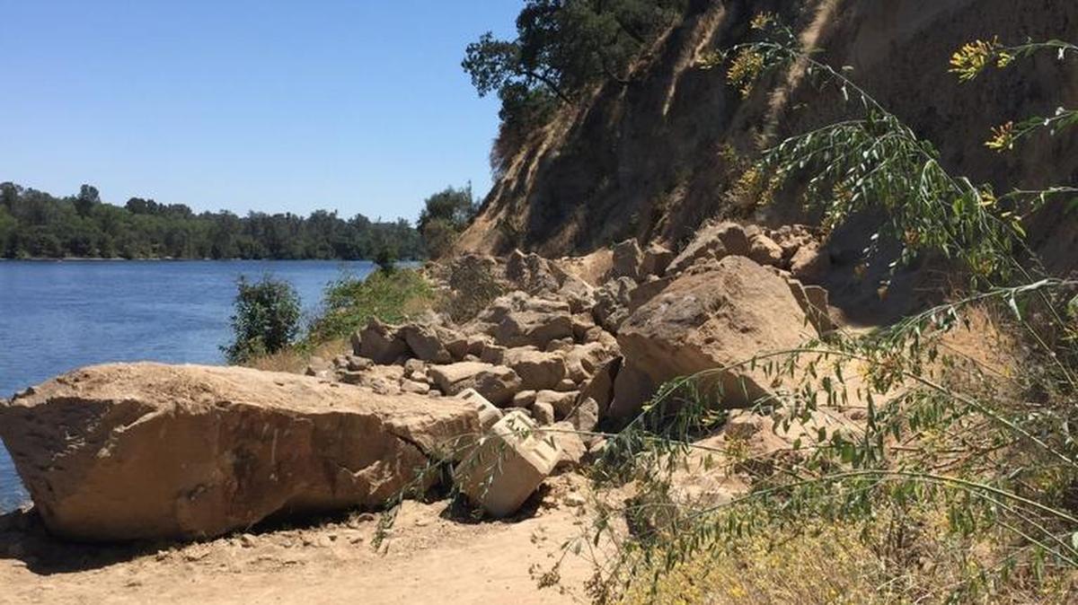 Rubble removed from recreation trail at Lake Natoma.
