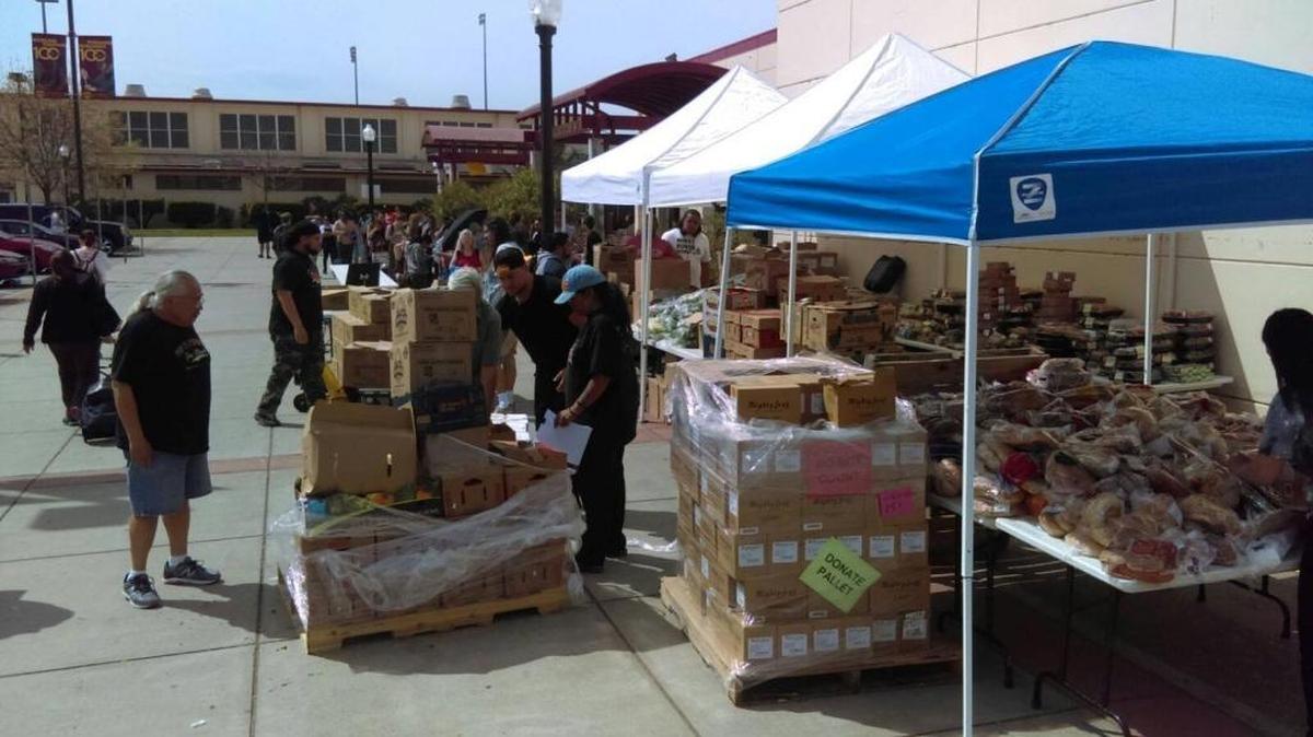 Every Wednesday, about 500 Sacramento City College students stop by to pick up fresh produce delivered by the Sacramento Food Bank, which is distributed farmers' market-style by students.