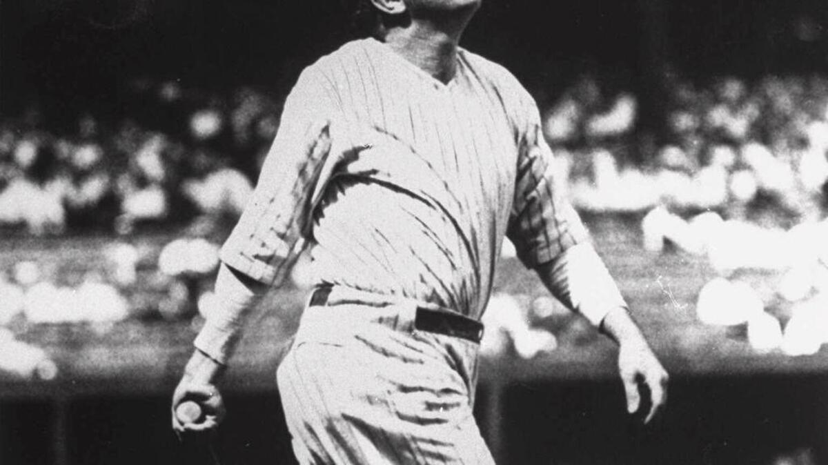 Babe Ruth swatting one of his 60 home runs he hit in 1927.