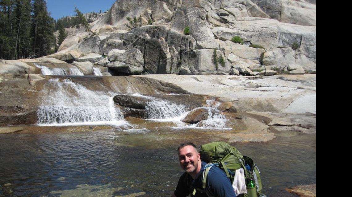 
Robert Hanna backpacks in Yosemite Valley. Nature was his therapy, Hanna says. To “break away from temptations,” he would take off on solo sojourns.
