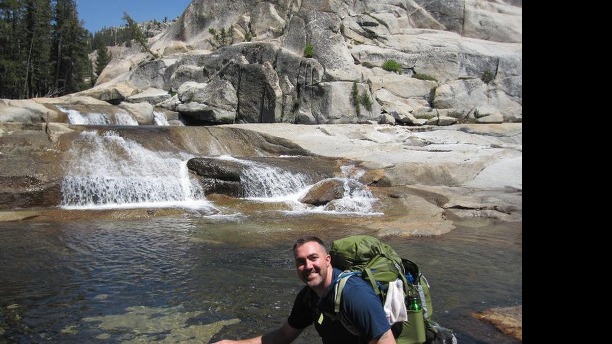 
Robert Hanna backpacks in Yosemite Valley. Nature was his therapy, Hanna says. To “break away from temptations,” he would take off on solo sojourns.
