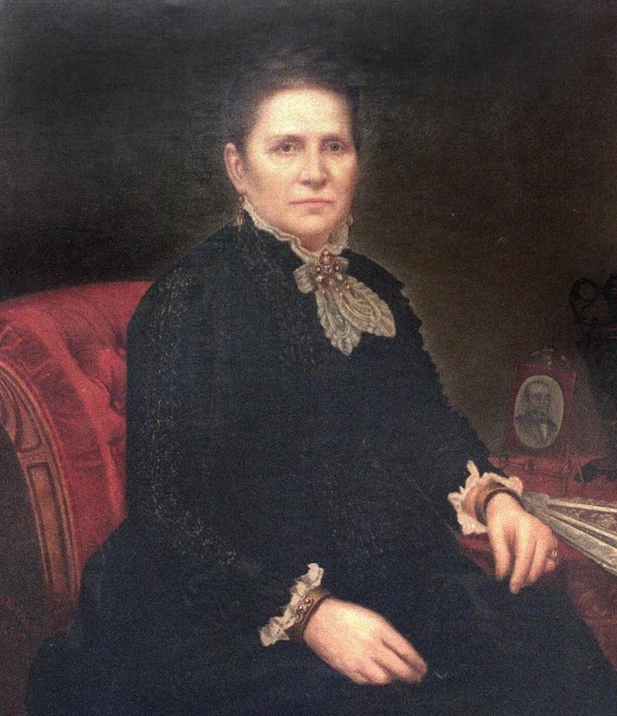 Margaret Crocker, wife of Edwin Bryant Crocker, in a photocopy of portrait from the Crocker Art Museum collection.