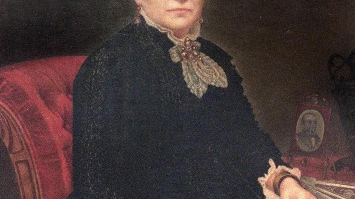 Margaret Crocker, wife of Edwin Bryant Crocker, in a photocopy of portrait from the Crocker Art Museum collection.
