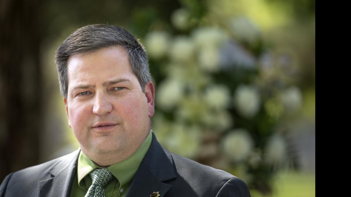 
Sacramento County Sheriff Scott Jones talks during the dedication of a memorial bench in honor of fallen deputy Danny Oliver on Friday, March 13, 2015 in Old Foothill Farms community. Jones asked county supervisors Tuesday for additional funds to enhance his department’s “problem-oriented police” approach.
