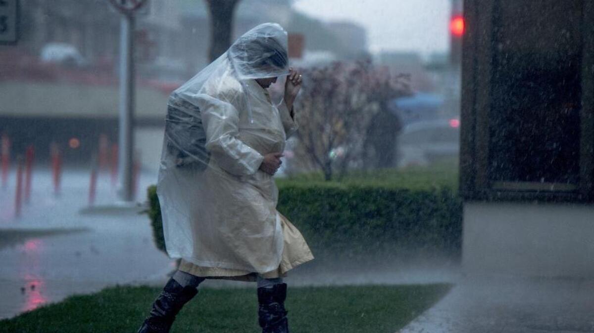 A pedestrian gets off the bus at the 7th and Capitol Bus stop prepared as rain and thunder hit the Sacramento area on Friday, March 4, 2016, ending a lengthy dry spell. More thunderstorms are expected, along with plenty of rain and colder temperatures. The rain is expected to clear up by Tuesday and return later in the week.