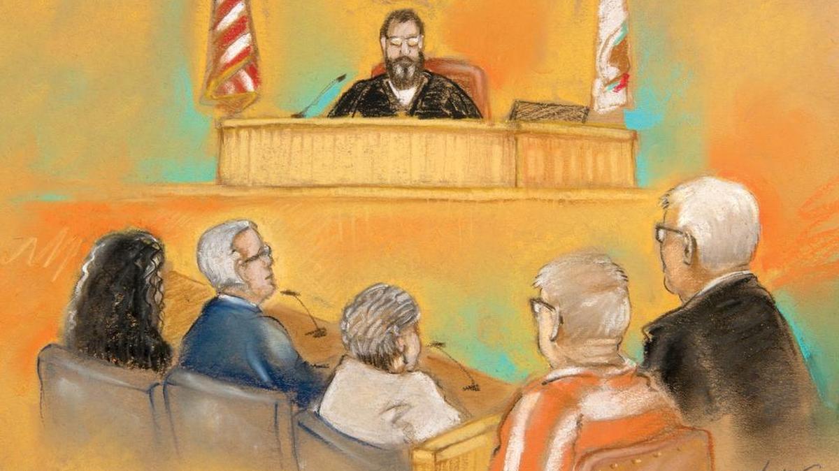 
Judge Socrates Peter Manoukian presides over Tuesday’s hearing. Depicted from left are Chief Deputy District Attorney Marlisa Ferreira, district attorney’s spokesman John Goold, Martha Carlton-Magana representing Baljit Athwal, defendant Frank Carson and Carson’s attorney, Percy Martinez.
