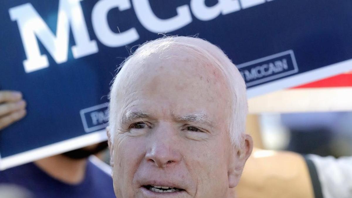 In this Aug. 30, 2016 file photo, Sen. John McCain, R-Ariz. speaks outside a polling station after voting, in Phoenix. McCain and Sen. Marco Rubio, R-Fla., turned toward the general election Wednesday, Aug. 31, 2016, with GOP control of the Senate at risk, each facing lesser-known Democratic House members who’ve sought to link them to Donald Trump.