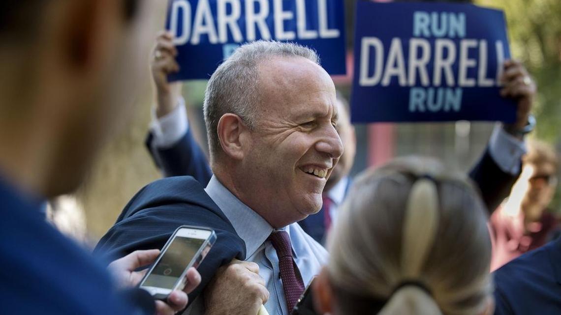 Former California Senate President pro Tempore Darrell Steinberg speaks with members of the press about his possible candidacy for mayor of Sacramento, in Sacramento on Thursday, October 22, 2015.