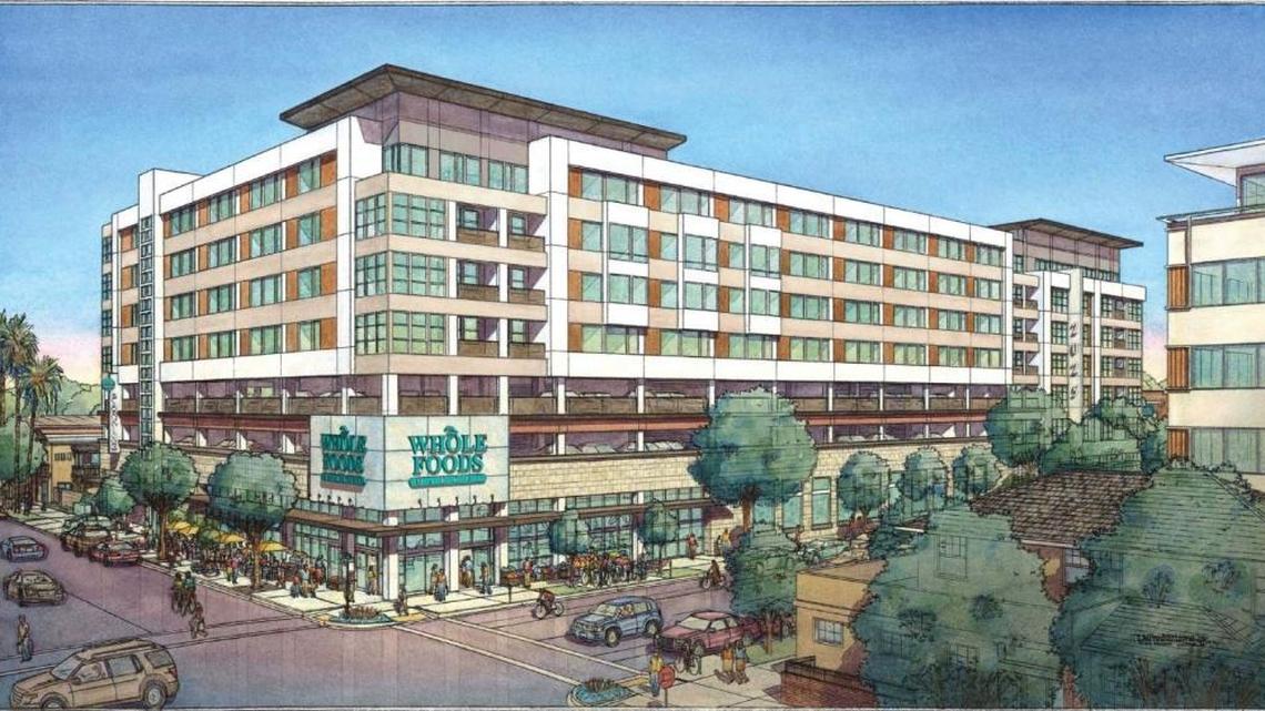 A rendering shows what a Whole Foods complex in midtown would have looked like. The grocery chain backed out of the plan last week.