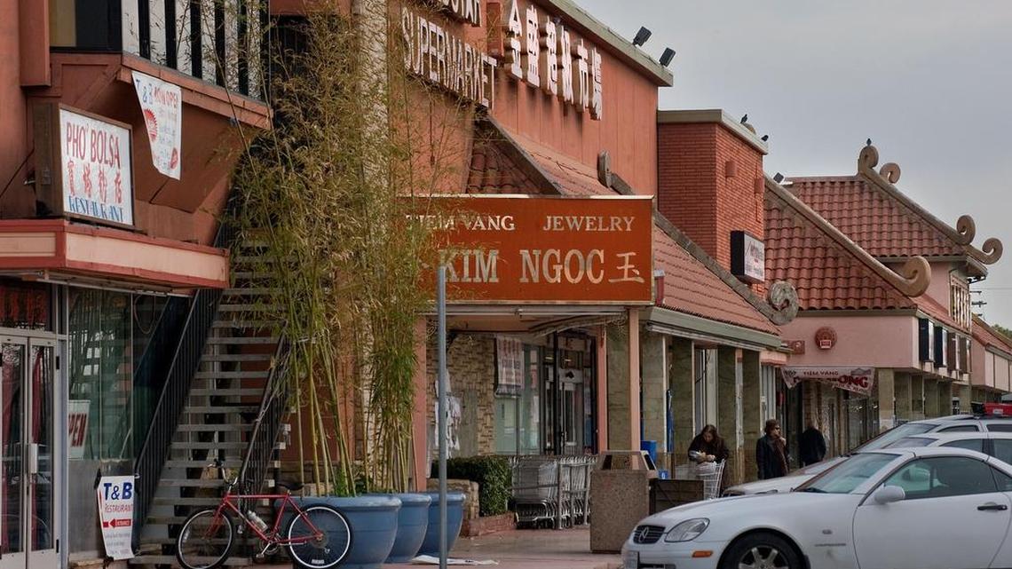 Storefronts line Sacramento's Stockton Boulevard in the vibrant Little Saigon district in 2010. 