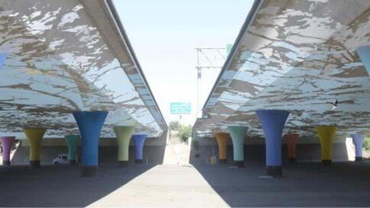 
“Bright Underbelly” will cover about 70,000 square feet beneath the W/X freeway in downtown Sacramento.
