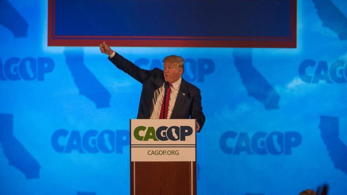 Presumptive Republican presidential nominee Donald Trump at the California Republican Party Convention last week in Burlingame.