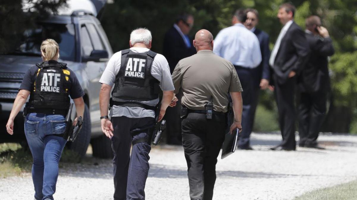 Law enforcement investigate outside the home of James T. Hodgkinson on Wednesday, June 14, 2017, in Belleville, Ill. Officials said Hodgkinson has been identified as the man who opened fire on Republican lawmakers at a congressional baseball practice Wednesday morning in Alexandria, Va.