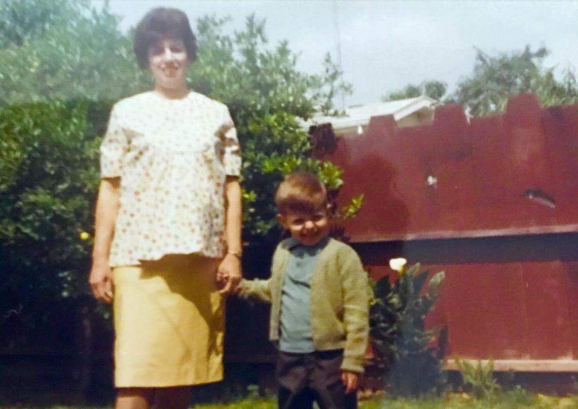 Elodia Bretón Martinez with her son, young Marcos, in 1966 in San Jose.