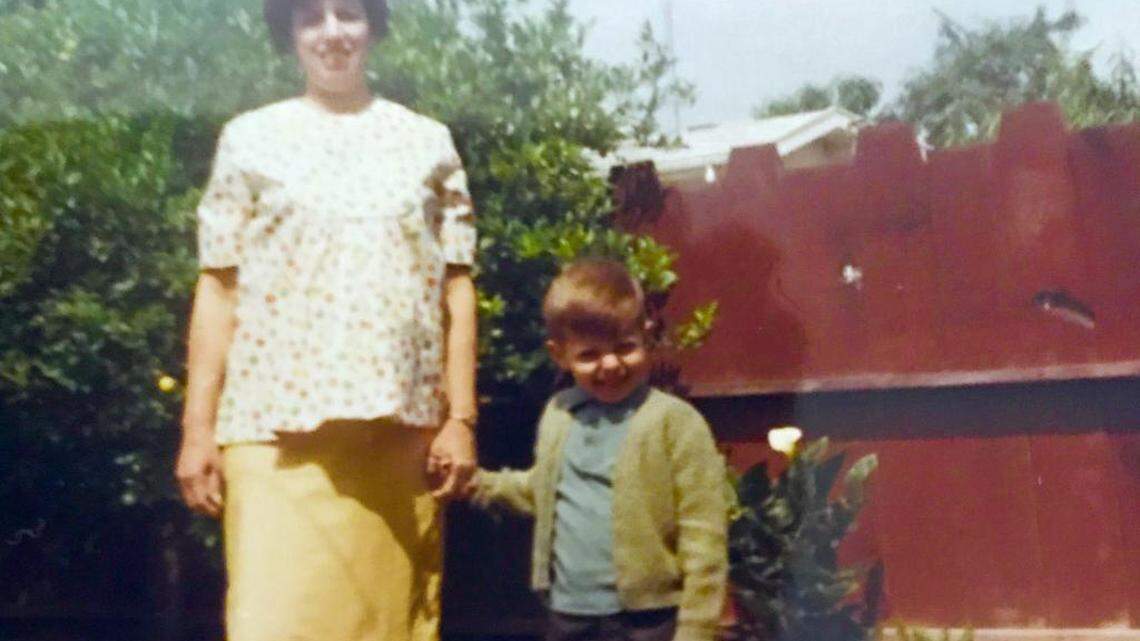 Elodia Bretón Martinez with her son, young Marcos, in 1966 in San Jose.