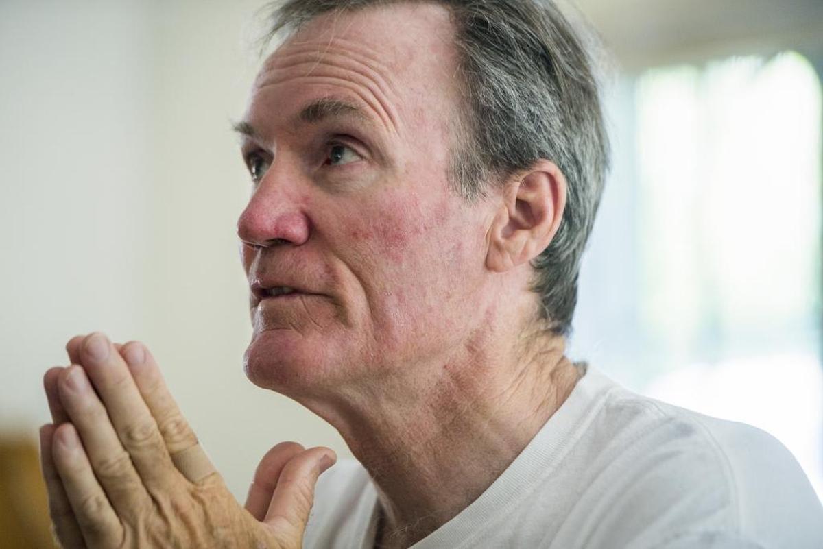 Stuart Gherini, a retired doctor, was one of the good Samaritans who helped Geri Bigelow, 74, and her Australian Shepherd Gus, 12, survive a dog mauling along the American River Parkway on July 19, 2017.