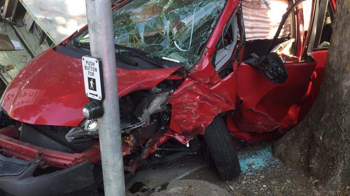 One of the vehicles involved in the crash on North 16th Street Thursday afternoon.