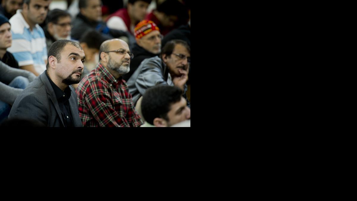 
Mohammed Abdul-Azeez, former imam of SALAM Islamic Center, listens during Friday prayers at the mosque in Sacramento this month.
