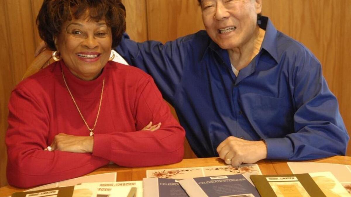 Dorothy and Jerry Enomoto with the Martin Luther King Jr. community dinner on Jan. 6, 2006.