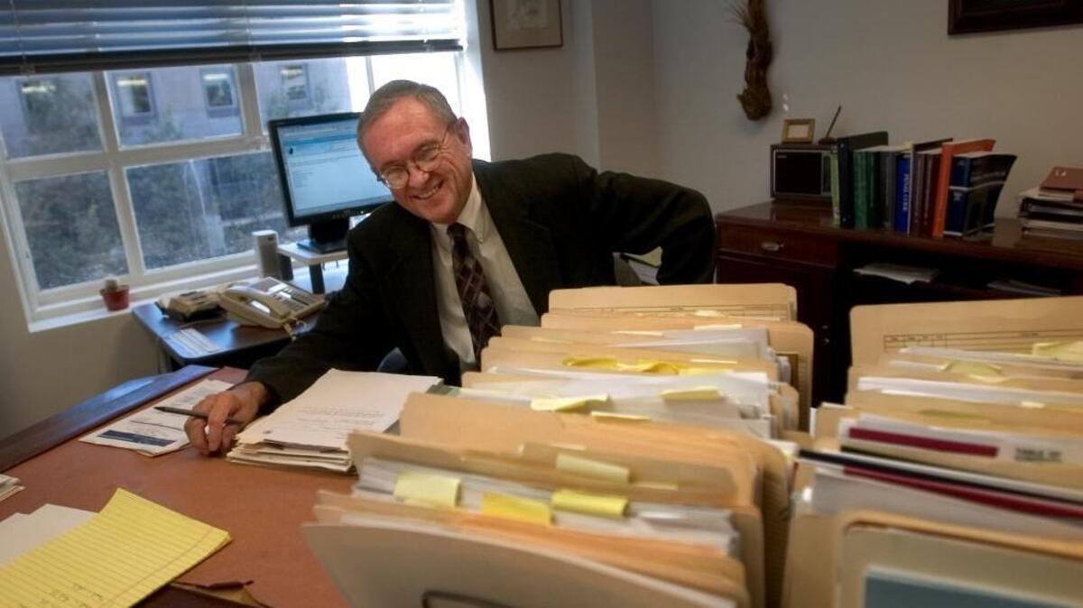 Quin Denvir, a high profile federal defender, died June 3 in Sacramento. Photo taken at his office October 6, 2005. Sacramento Bee/ Lezlie Sterling