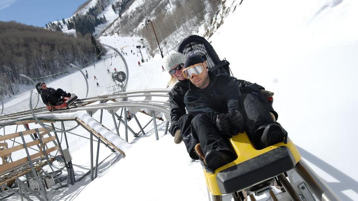 The Alpine Coaster at Park City Mountain Resort in Utah winds through more than a mile of loops, curves and hairpin turns at speeds of up to 30 mph. Park City Mountain Resort