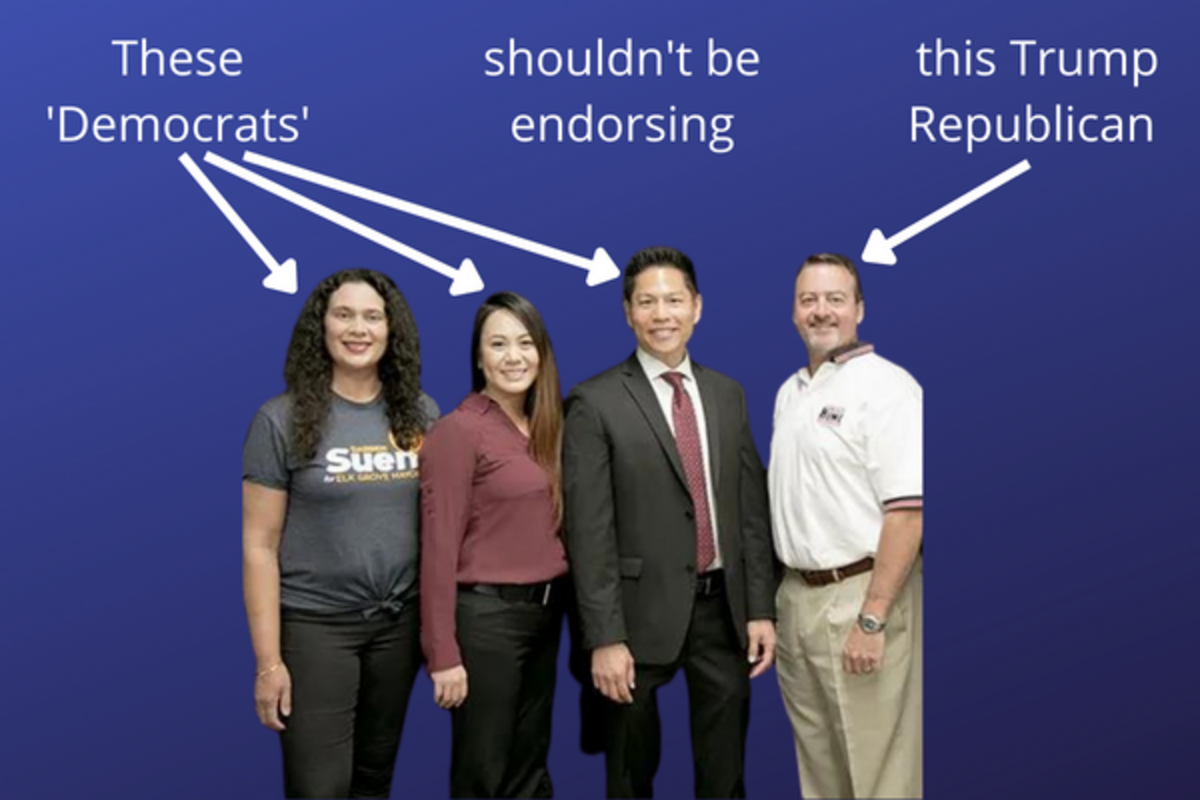 The California Progressive Caucus is asking the state Democratic Party to remove Elk Grove Mayor Bobbie Singh-Allen (left), Elk Grove City Councilwoman Stephanie Nguyen and Elk Grove City Councilman Darren Suen, claiming they’ve endorsed Republican Pat Hume for Sacramento County supervisor.