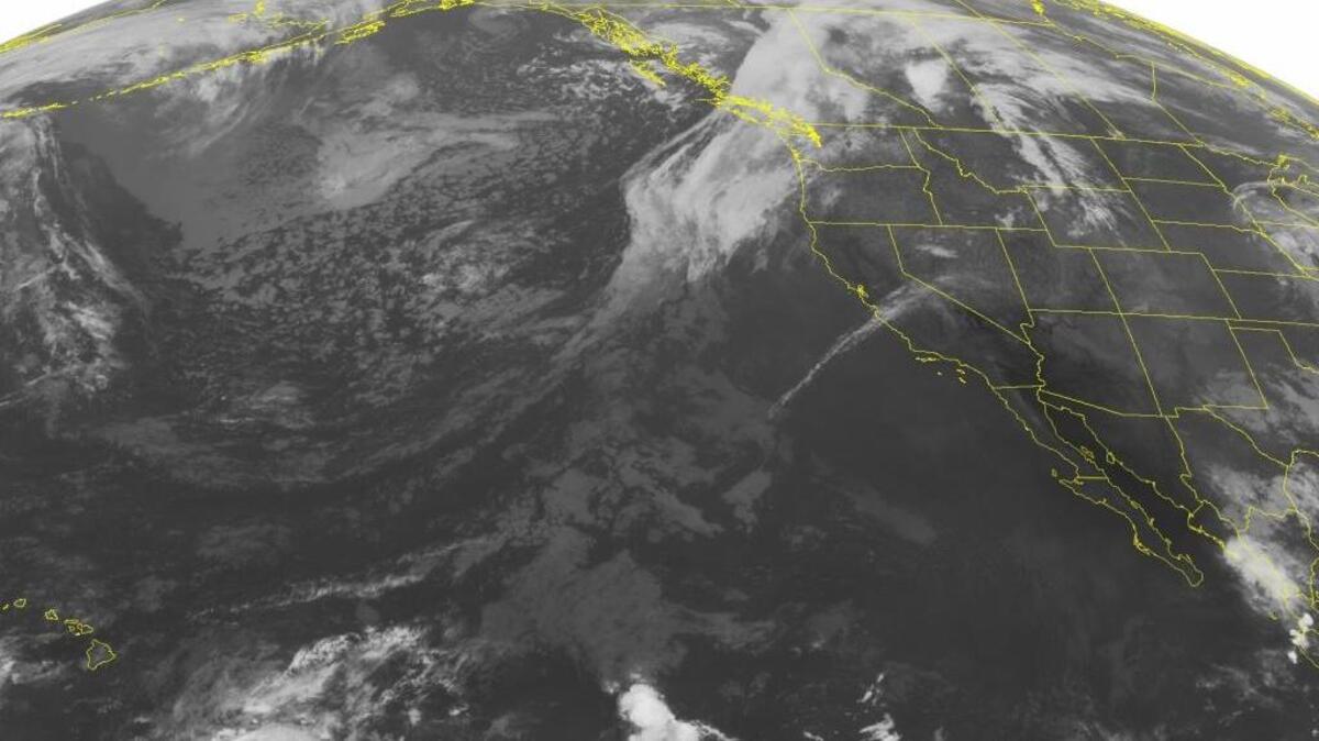 
This NOAA satellite image taken Friday, Sept. 25, 2015 at 1:00 AM EDT shows a cold front moving though the Pacific Northwest and bringing with it widespread light to moderate rain. An area of low pressure is slowly moving through the Central Plains and will be accompanied with cooler than average temperatures and rain. Over the remainder of the West, dry weather will be in control under an area of high pressure. Temperatures in the desert Southwest will reach the triple digits.
