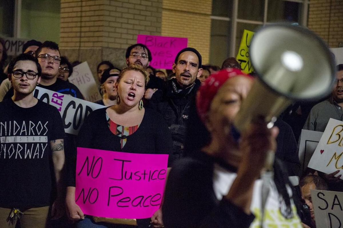 Black Lives Matter Sacramento gathered on Friday, March 30, 2018 at City Hall in the wake of private autopsy findings that police shot Stephon Clark in the side and back.
