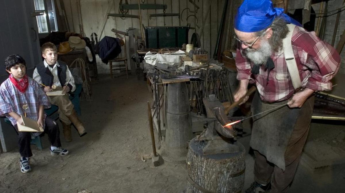 The blacksmith shop at Sutter’s Fort in Sacramento, Calif., is undergoing its first renovation since the 1890s.