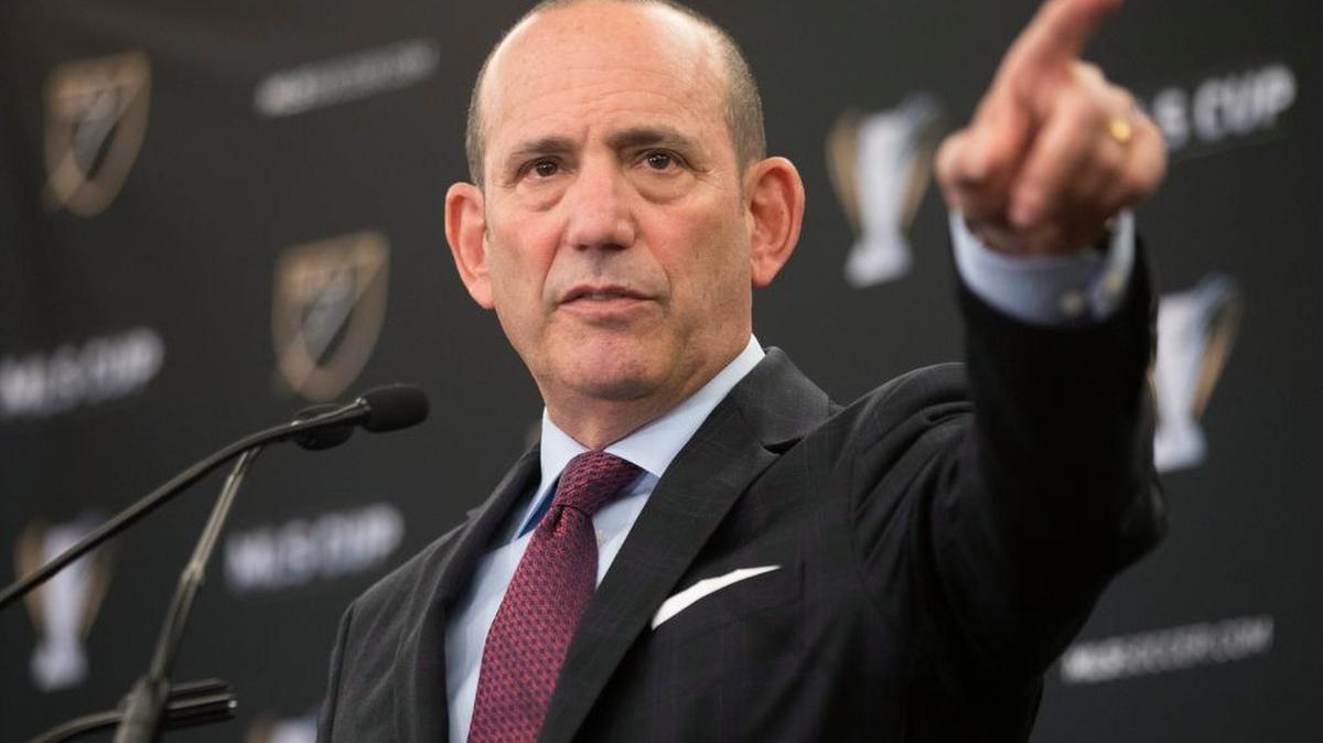 MLS Commissioner Don Garber holds a state of the league news conference in Toronto on Friday.