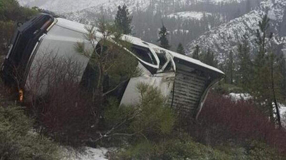 No injuries were reported in a rollover crash Wednesday afternoon in the Donner Summit area.