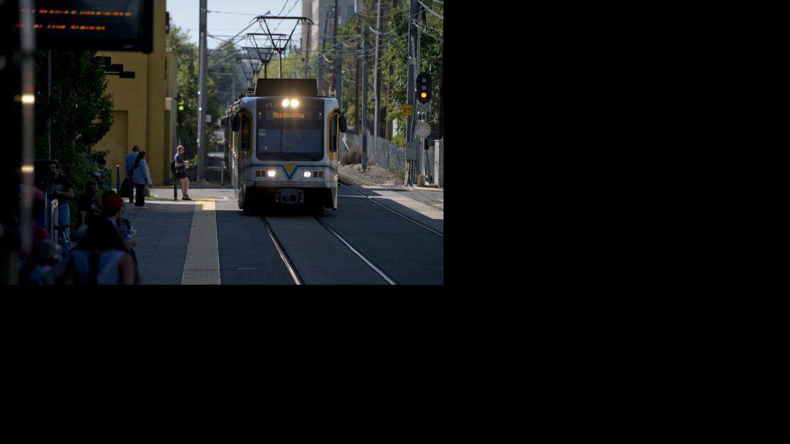
An RT train arrives at Sacramento’s 16th Street station last April.
