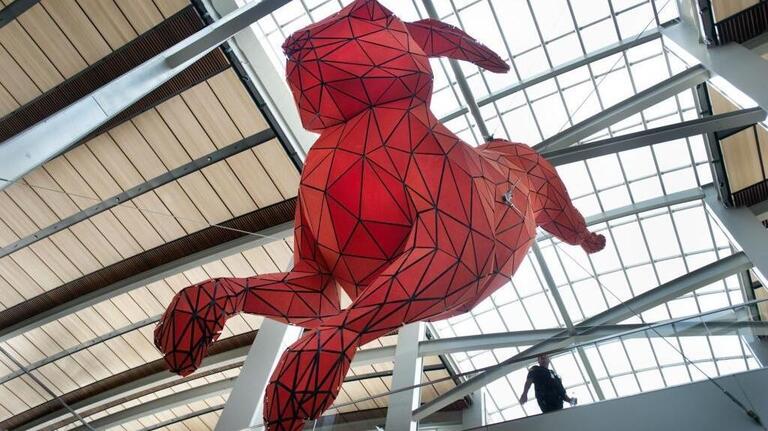 Why is there a big red rabbit at Sacramento airport? Here’s the story behind ‘Leap’