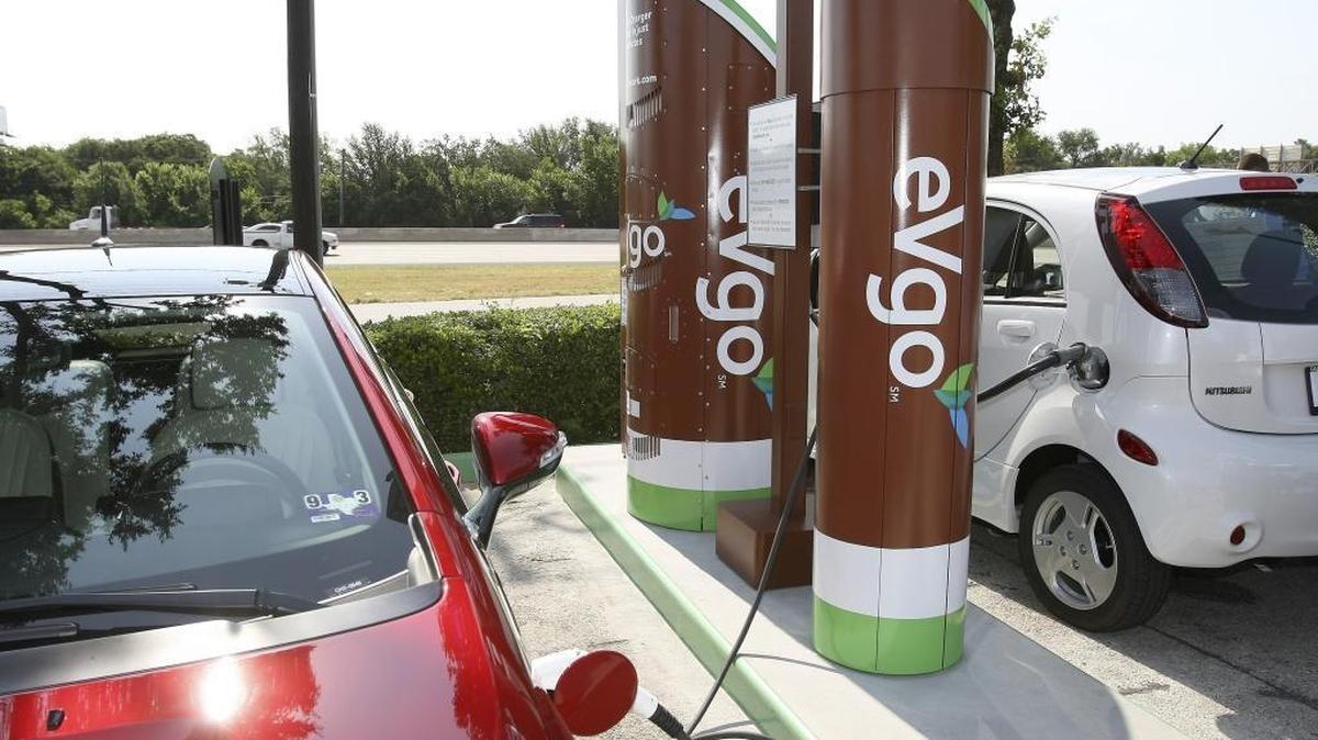 EVGo station for electric vehicles outside a Cracker Barrel in Arlington, Texas on Tuesday, June 5, 2012. (Star-Telegram/Khampha Bouaphanh)