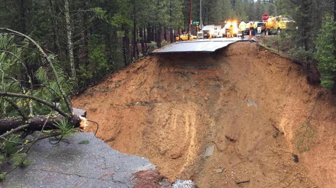 In the stormy Sierra, Alta residents cut off by washed out mountain road