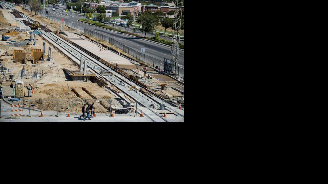 
A Regional Transit light-rail line extension is underway Cosumnes River College. Elk Grove may halt its bus service to downtown Sacramento and run to light-rail stations instead.
