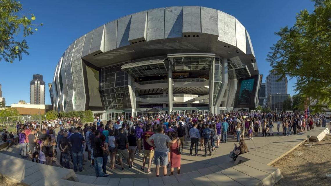 Panoramic shot of Golden 1 Center during July, 2017 event.
