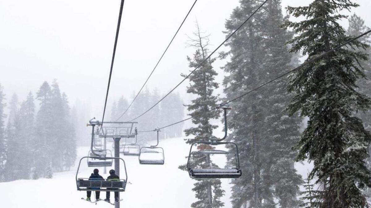 In this photo provided by the Northstar California Resort, skiers ride a lift at the Northstar California Resort Thursday, Dec. 10, 2015, in Truckee, Calif.