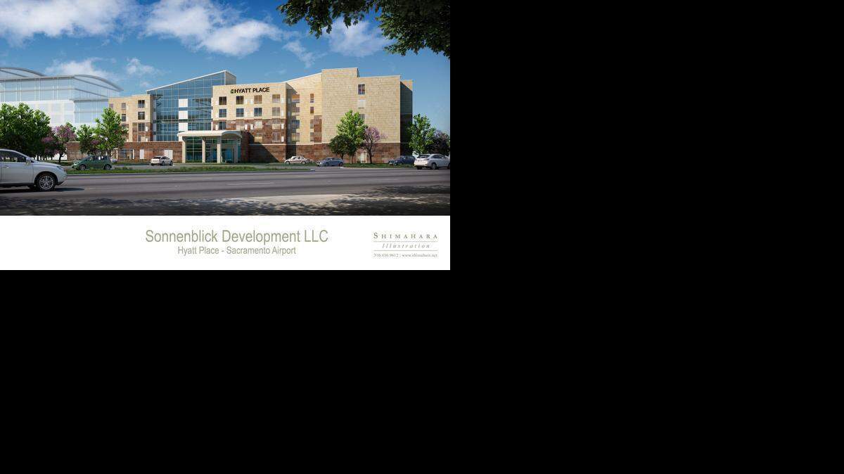 
An artist’s rendering shows the Hyatt Place hotel proposed for Sacramento International Airport.
