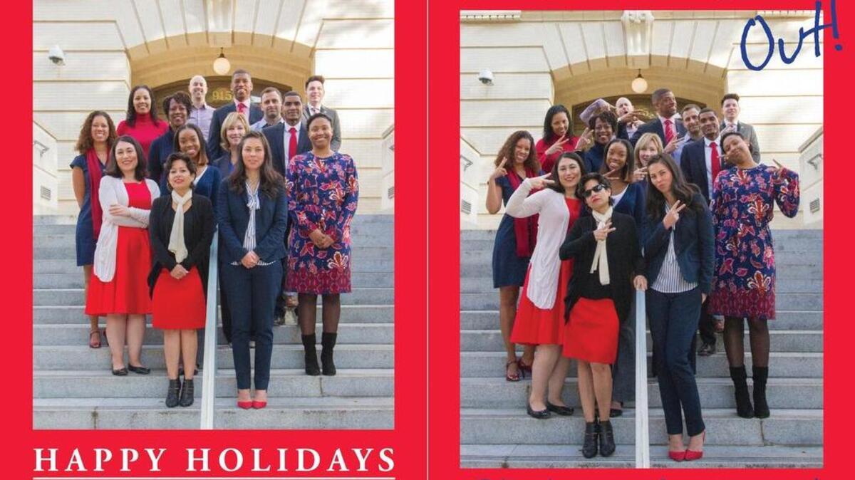 Kevin Johnson’s final holiday card as mayor.