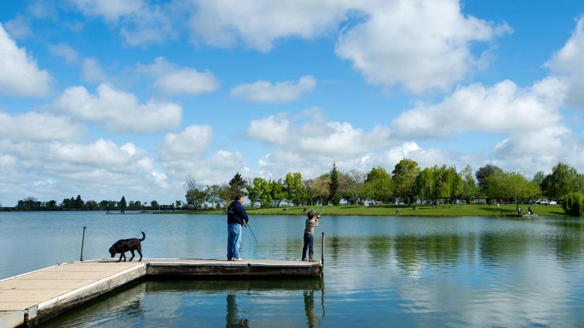Fishing at Rancho Seco Recreational Area in 2014. SMUD, the operator of the park, closed the area for day use after a visitor tested positive for COVID-19.