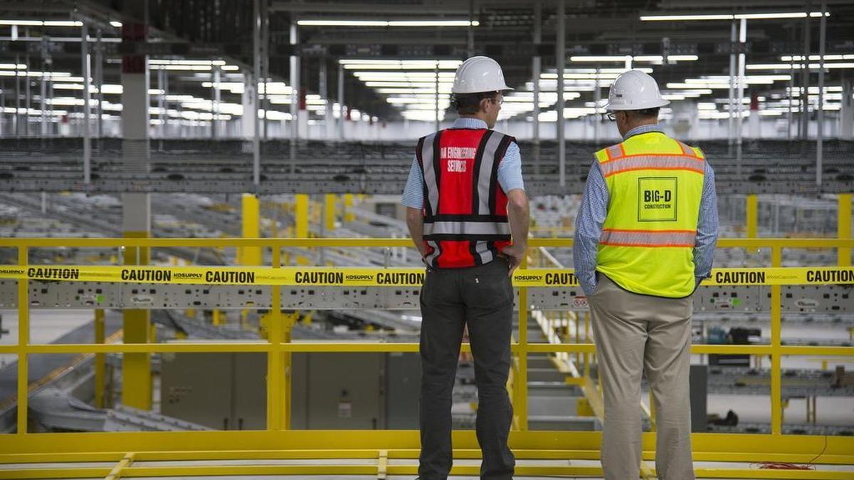 Amazon gave a sneak peek hard hat tour of its Sacramento fulfillment center in August before the facility opened.