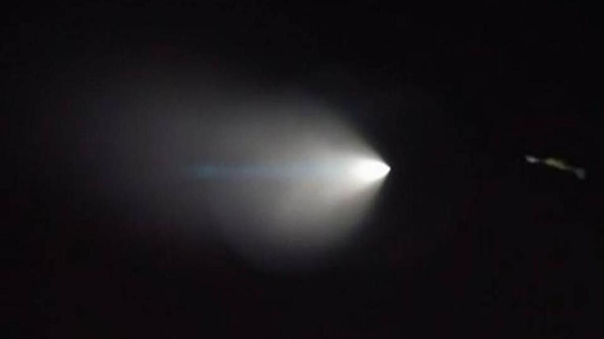 This missile that cut through the night sky Saturday elicited plenty of social media comment.