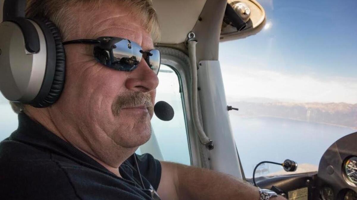 Tyrell Kremer pilots his Cessna 182 above the Sierra Nevada en route from Stockton to Salmon, Idaho, on Oct. 8, 2016. He was reported missing on Oct. 15 as he attempted to fly to Jackson. Following an air and ground search that was delayed by poor weather conditions, he was found near the wreckage of his plane in a rugged and remote of the Sierra near Lake Schmidell on Oct. 18.