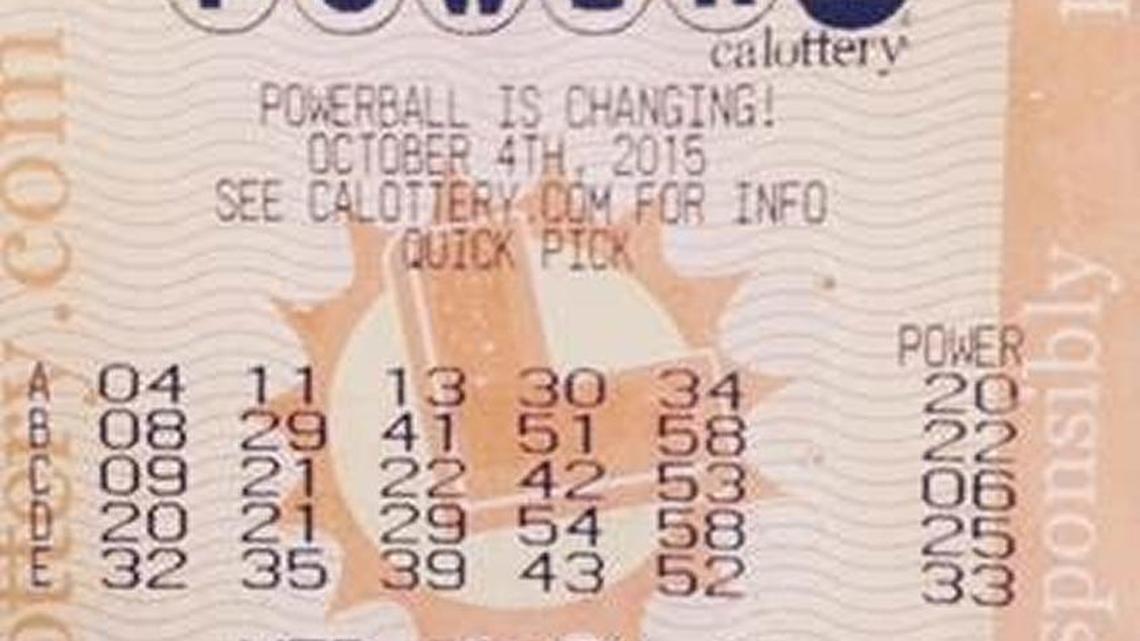 Paul Matson’s winning Powerball numbers on line B.